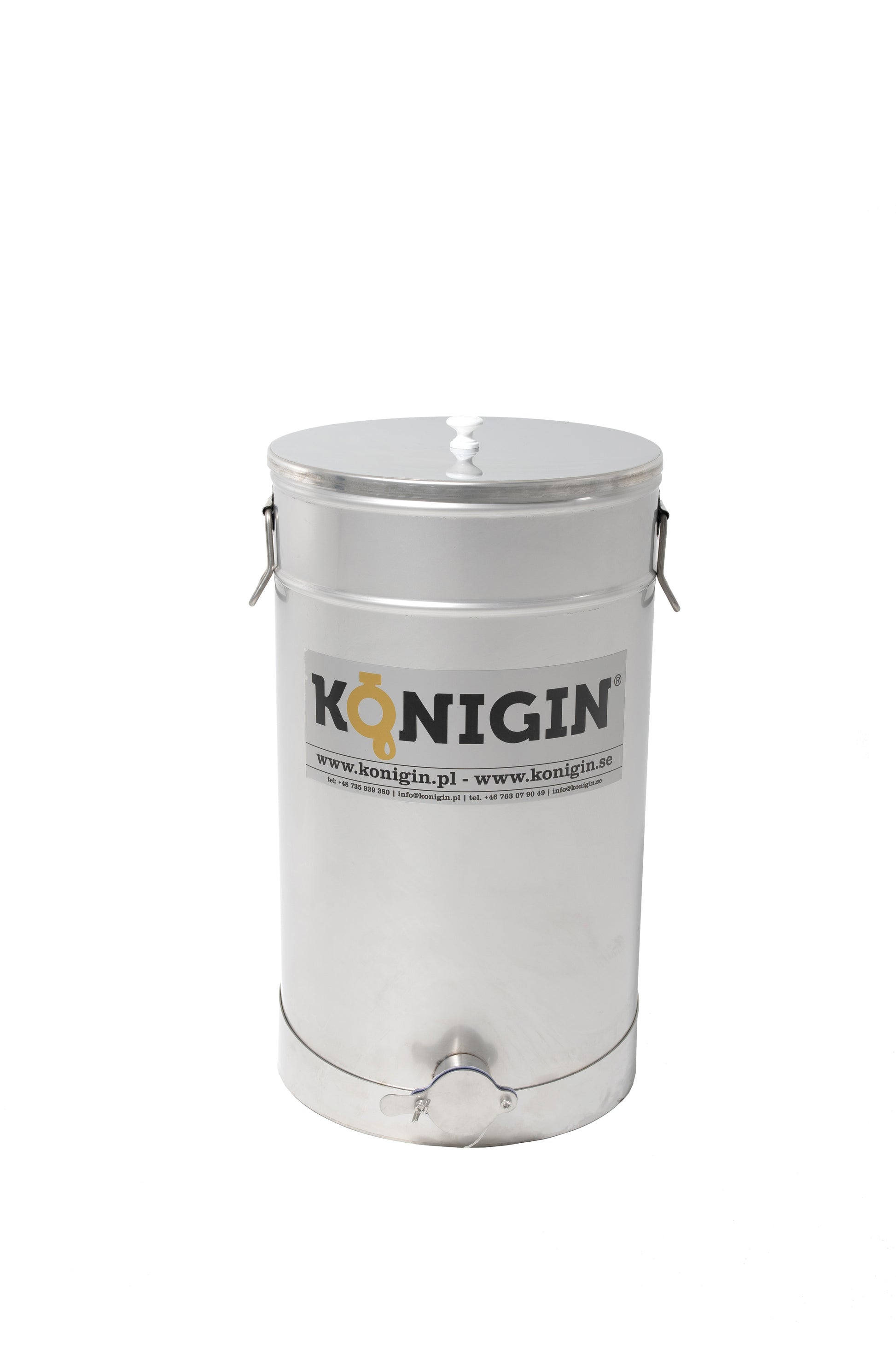 stainless steel honey tank.  integrated handles