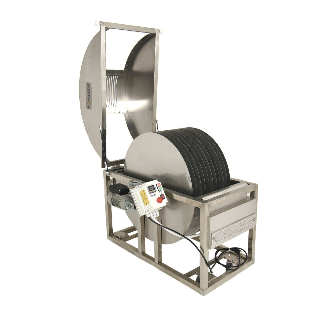large capacity honey dryer for half a barrel of honey. rogrammable. two heaters and vented on top.