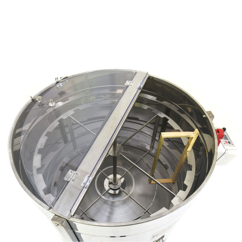 premium tangential honey extractor.  Digital programmable control.  all stainless steel construction.  standard honey gate