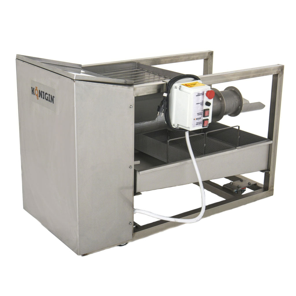 stainless steal wax press seperates honey from wax. 200kg/hour. less mess, more usable product