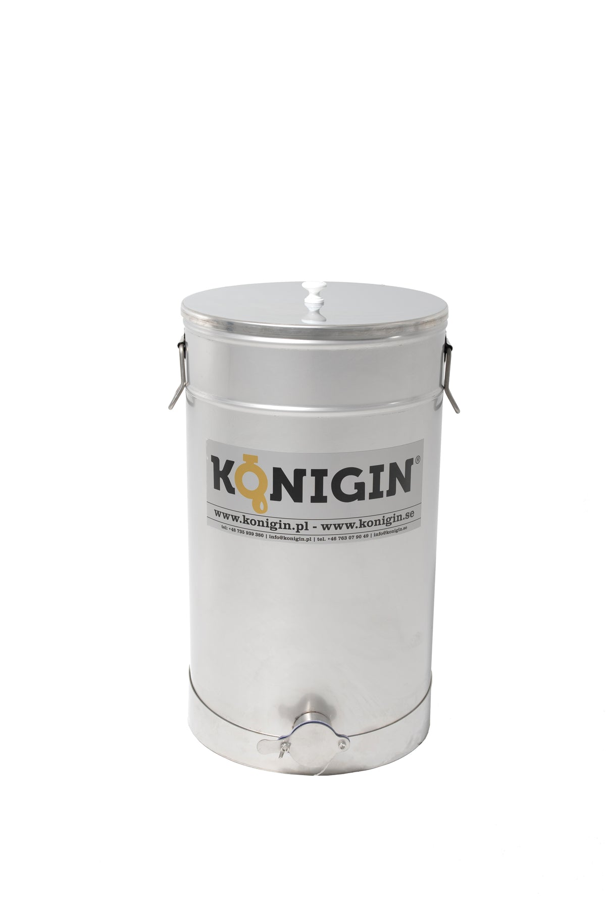 stainless steel honey tank.  integrated handles